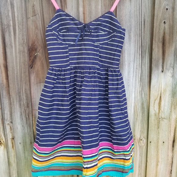 Mossimo Sz S Blue Striped Spaghetti Strap Sundress - Picture 5 of 8